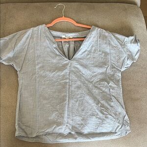 Madewell V-Neck Short Sleeve Top - Light Blue